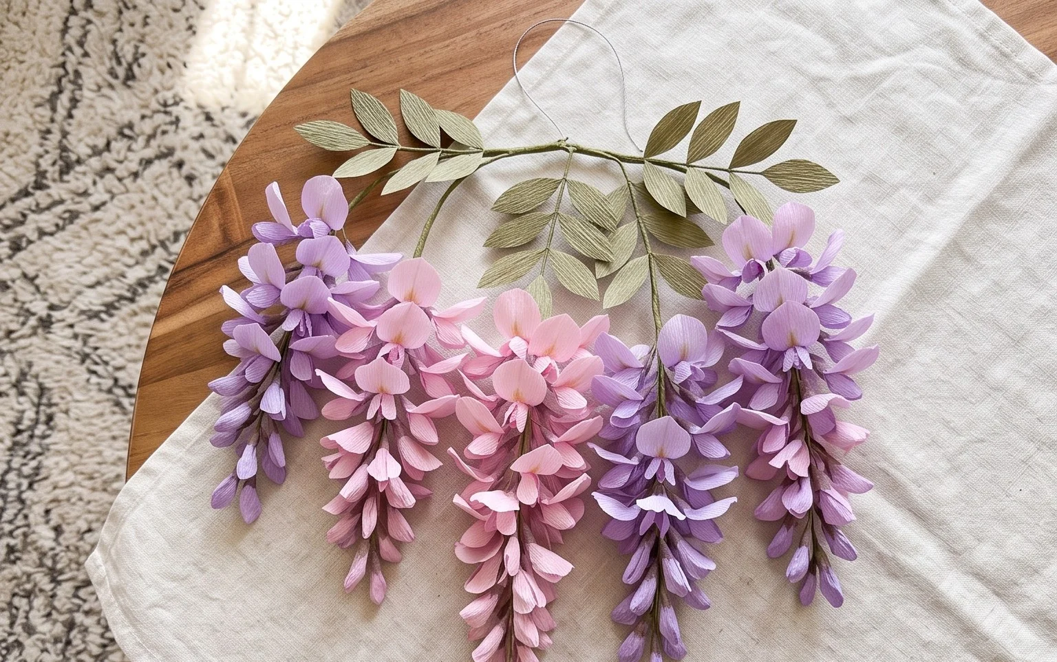 Easy Crepe Paper Wisteria: Step-by-Step Craft